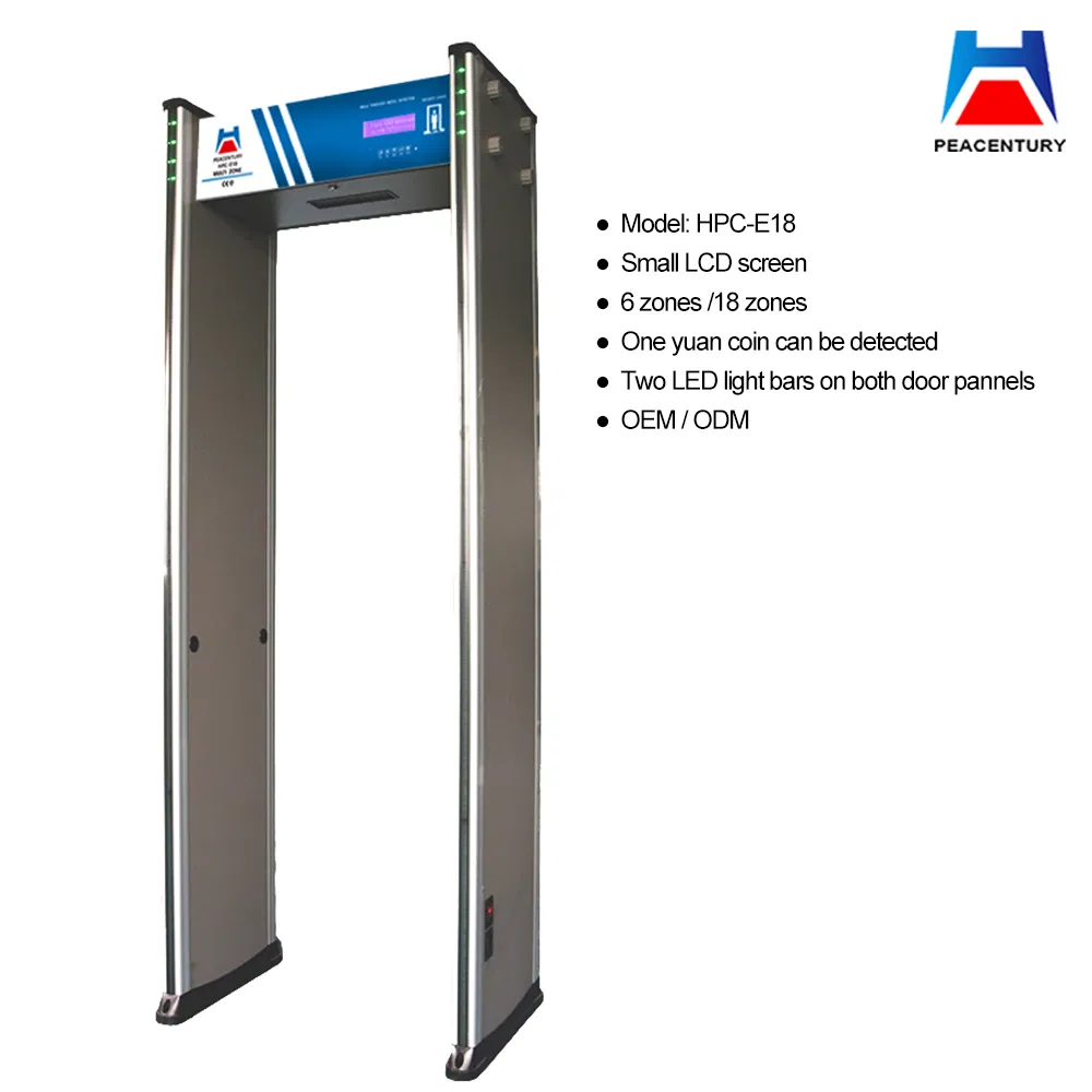 Public Security Safety Check Door Frame Metal Detector Systems 18zones Peacentury