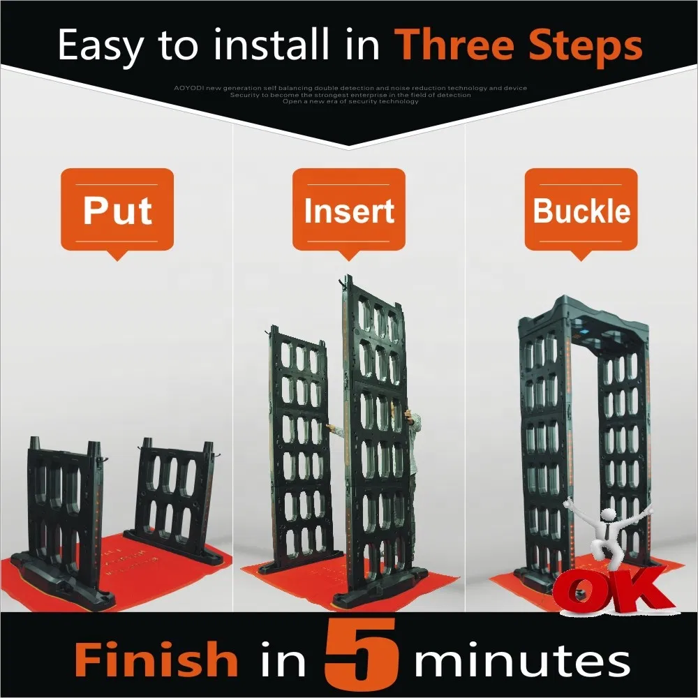 Multi-Zones portable Walk Through Metal Detector Door Frame Archway Metaldetector