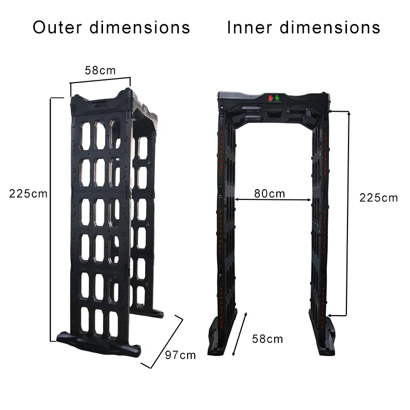 Multi-Zones portable Walk Through Metal Detector Door Frame Archway Metaldetector