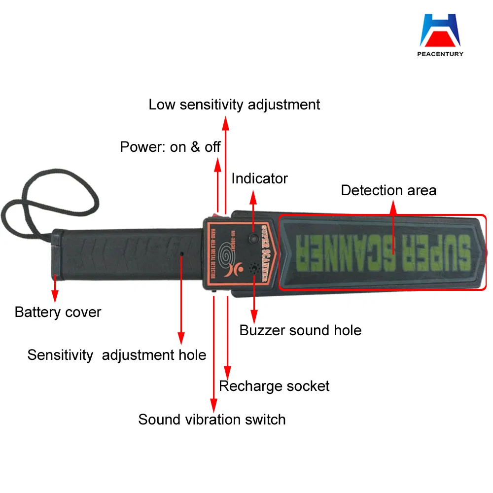 Full Body Security Equipment Hand Held Metal Detector for Checking Mobile Phone